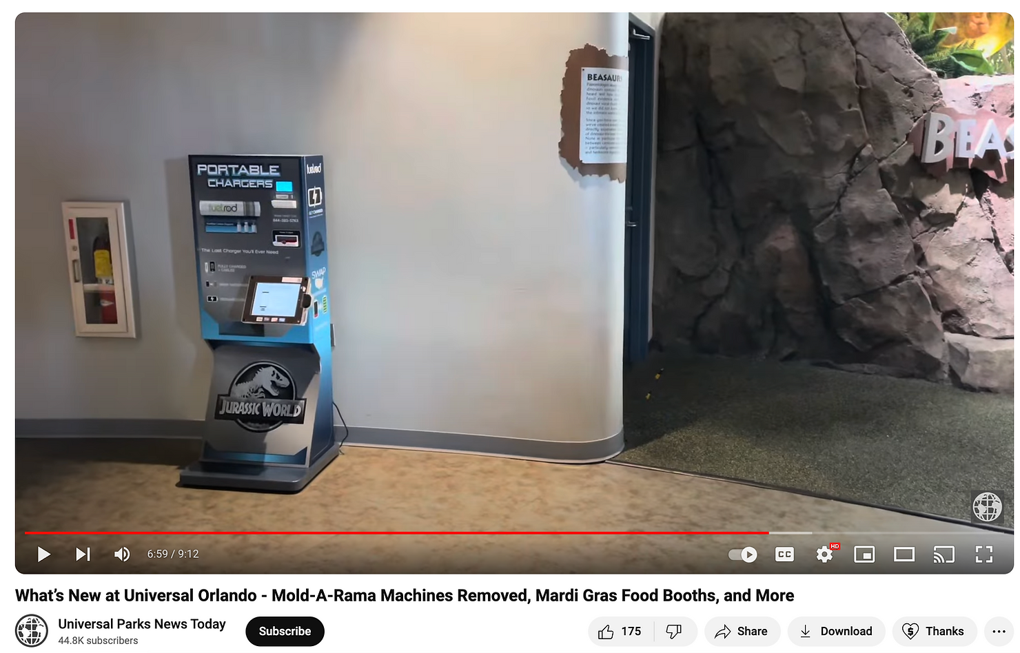 Screenshot from Universal Parks News Today Showing Where a Mold-A-Rama Machine Once Stood