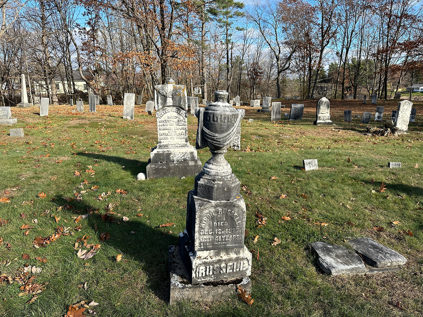 Gravesites at Massena Center Cemetery in NY, taphophile tourism, taphophilia, tombstone tourist