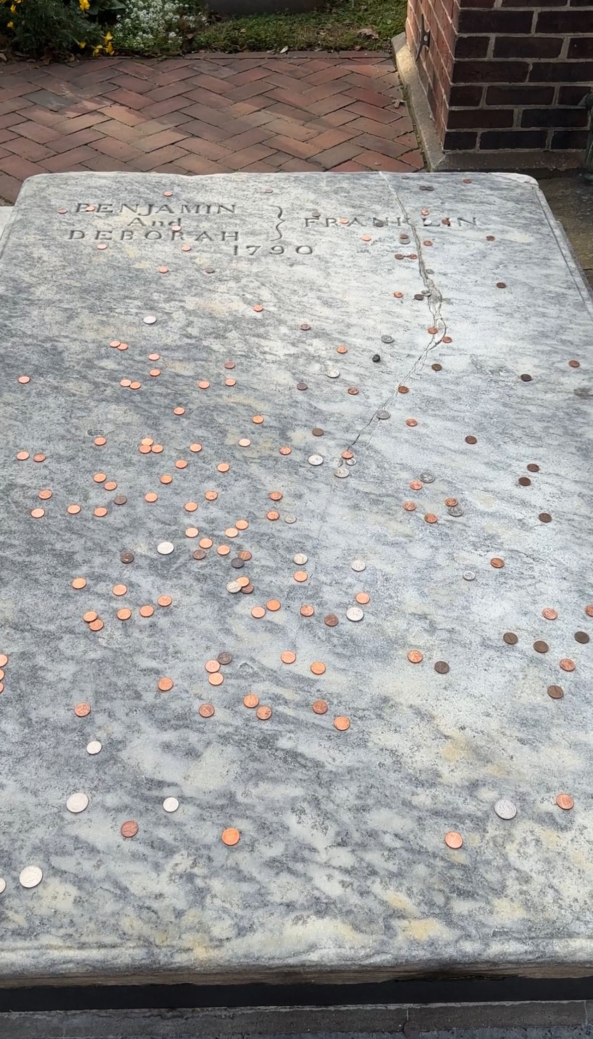 Benjamin Franklin's Grave at Christ Church Burial Ground, PA, taphophile, tourism, dark tourism